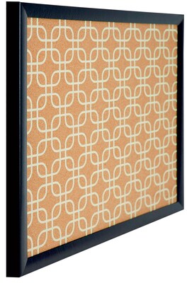 U Brands Fashion Cork Bulletin Board, 20 x 16, Black Finish Frame