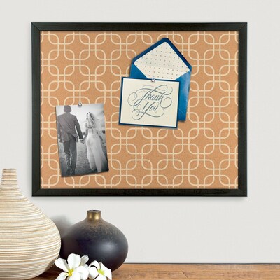 U Brands Fashion Cork Bulletin Board, 20" x 16", Black Frame (305U00-01)