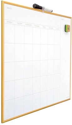 U Brands Magnetic Dry Erase Calendar Whiteboard, 20 x 16, Gold Aluminum Frame