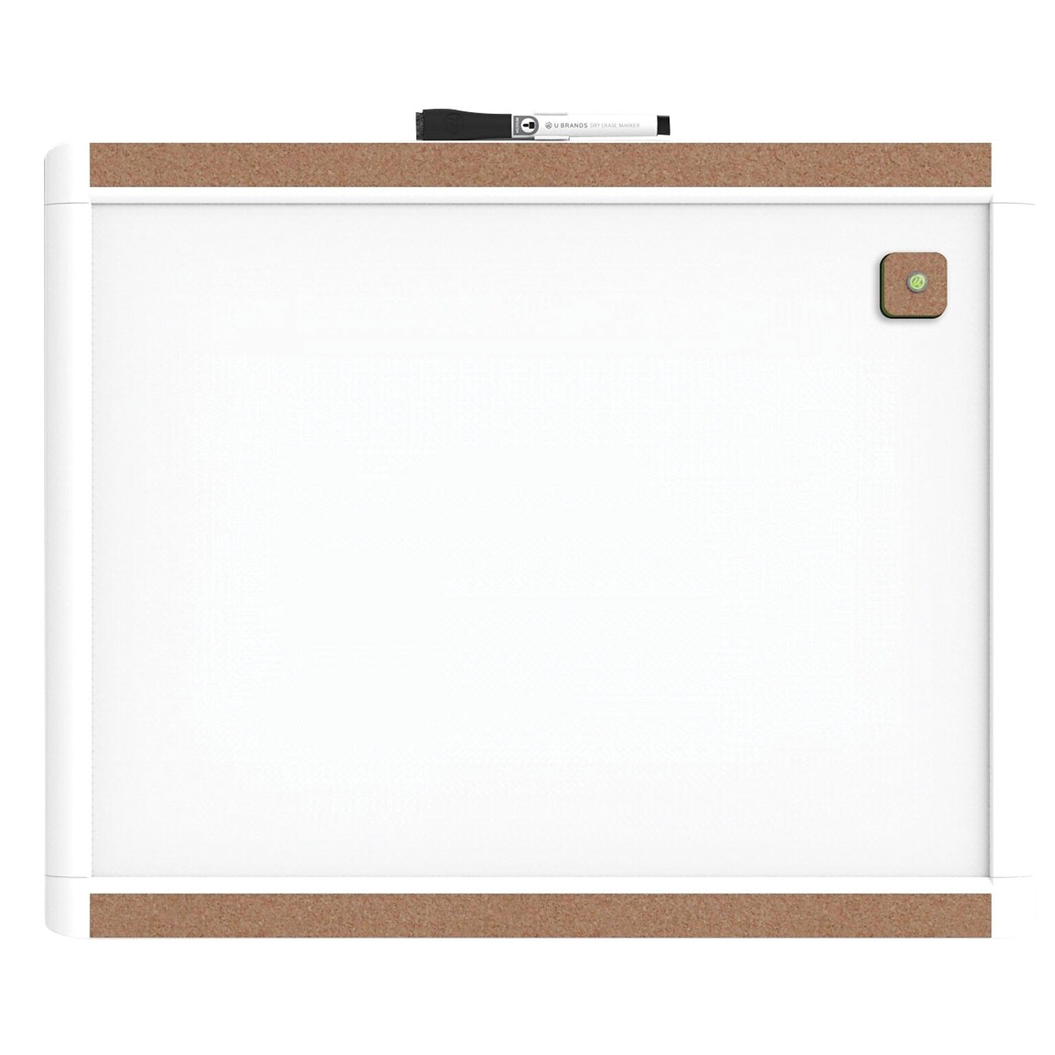 U Brands PINIT Magnetic Dry Erase Whiteboard, 20 x 16, White Frame