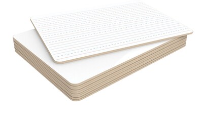 U Brands Double Sided Dry Erase Student Boards, Ruled and Plain, 12" x 9", 10/Pack (483U00-01)
