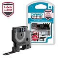 DYMO D1 Durable Labeling Tape for LabelManager Label Makers, White on Black, 1/2 W x 10 L, 1 Cartr