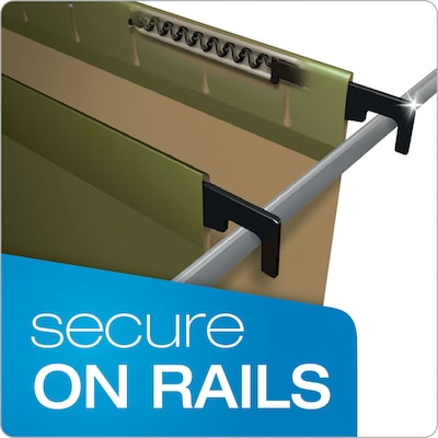 Pendaflex SureHook 1/5 Cut Tab Extra Capacity Reinforced Hanging Folder, 8.5 x 11, Standard Green, 10/Box (6152X2R)