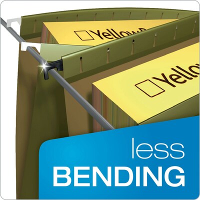 Pendaflex SureHook 1/5 Cut Tab Extra Capacity Reinforced Hanging Folder, 8.5" x 11", Standard Green, 10/Box (6152X2R)