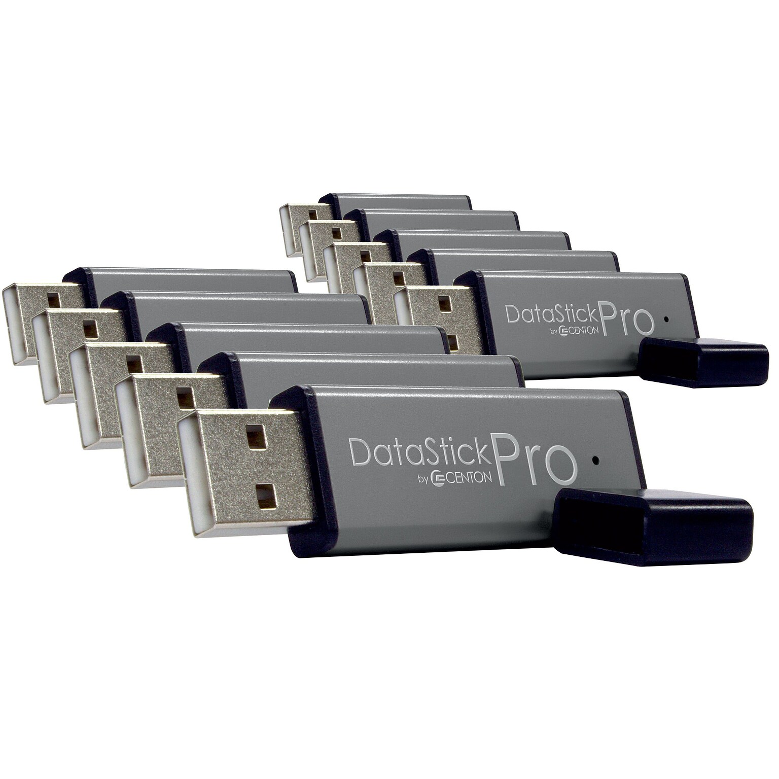 Centon MP Value Pack USB 2.0 Datastick Pro (Grey) 16GB 10Pack
