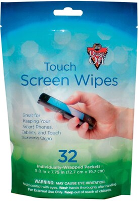 Dust-Off Touch Screen Cleaning Wipes, 32/Pack (DTSW32)