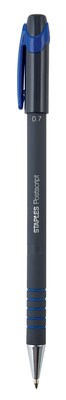 Staples® Postscript® Ballpoint Stick Pens, Fine Point, 0.7mm, Blue, 12/Pack (18275)