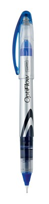 OptiFlow® Rollerball Pens, Needle-Tip, Blue, Dozen