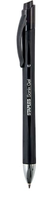 Staples® Sonix® Retractable Gel Pens, Medium Point, 0.7mm, Black, 12/Pack (13561-CC)