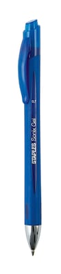 Staples® Sonix® Retractable Gel Pens, Medium Point, 0.7mm, Blue, 12/Pack (13563-CC)