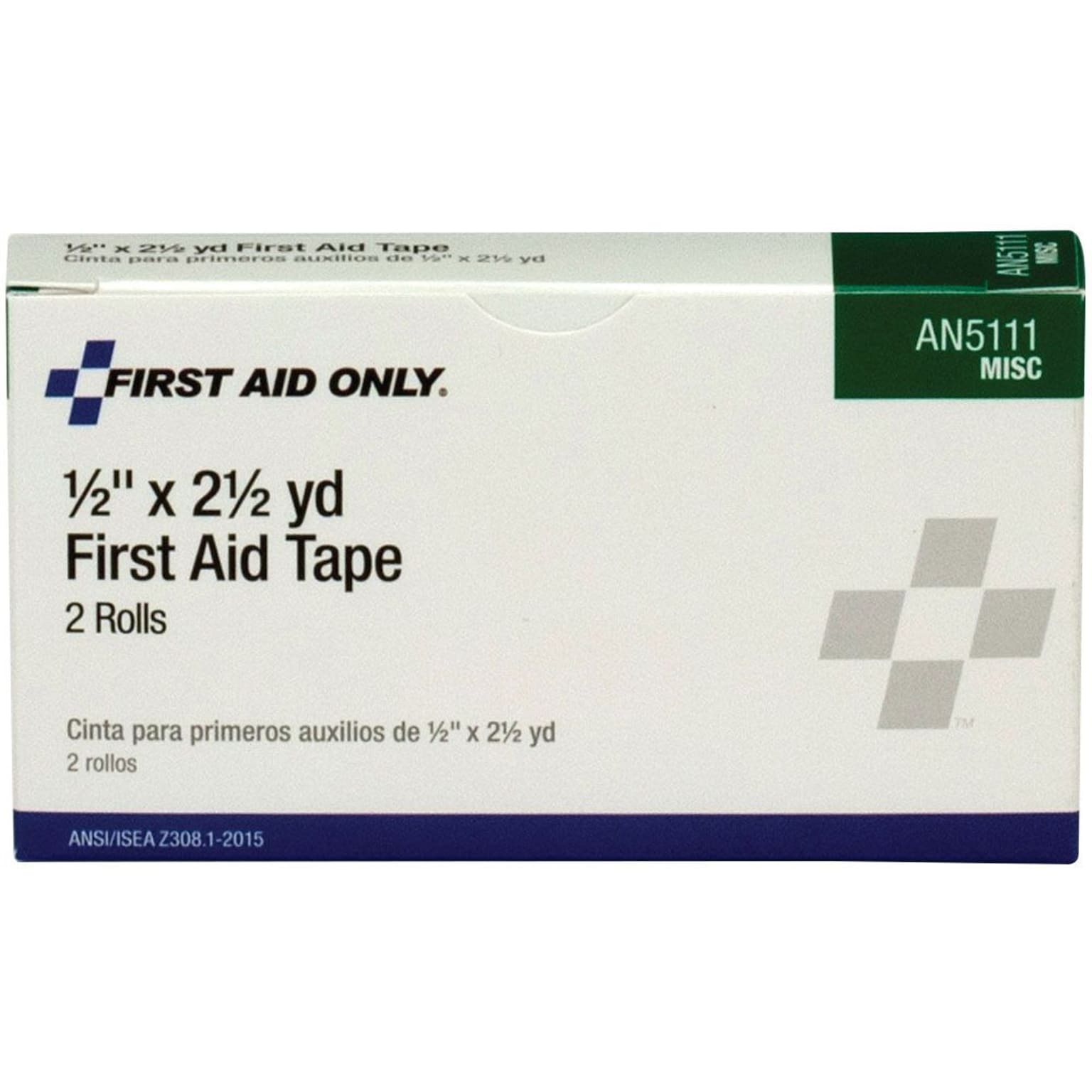 First Aid Only First Aid Tape, Paper, 1/2, 2/Box (AN5111)
