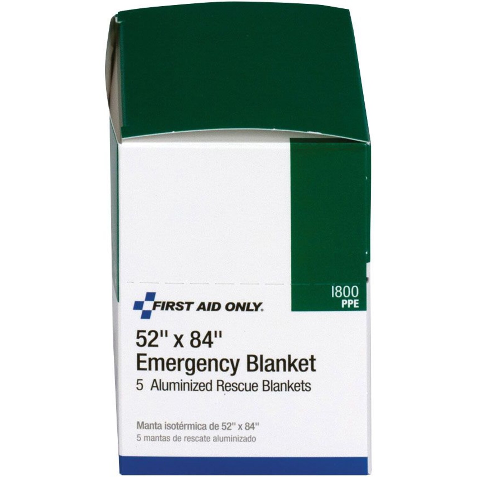 First Aid Only® Aluminized Rescue Blankets, 52 x 84, 5 Per box (I800)