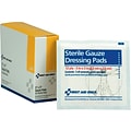 First Aid Only Sterile Gauze Dressing Pads, 12-Ply, 3 x 3, 20/Box (I211)