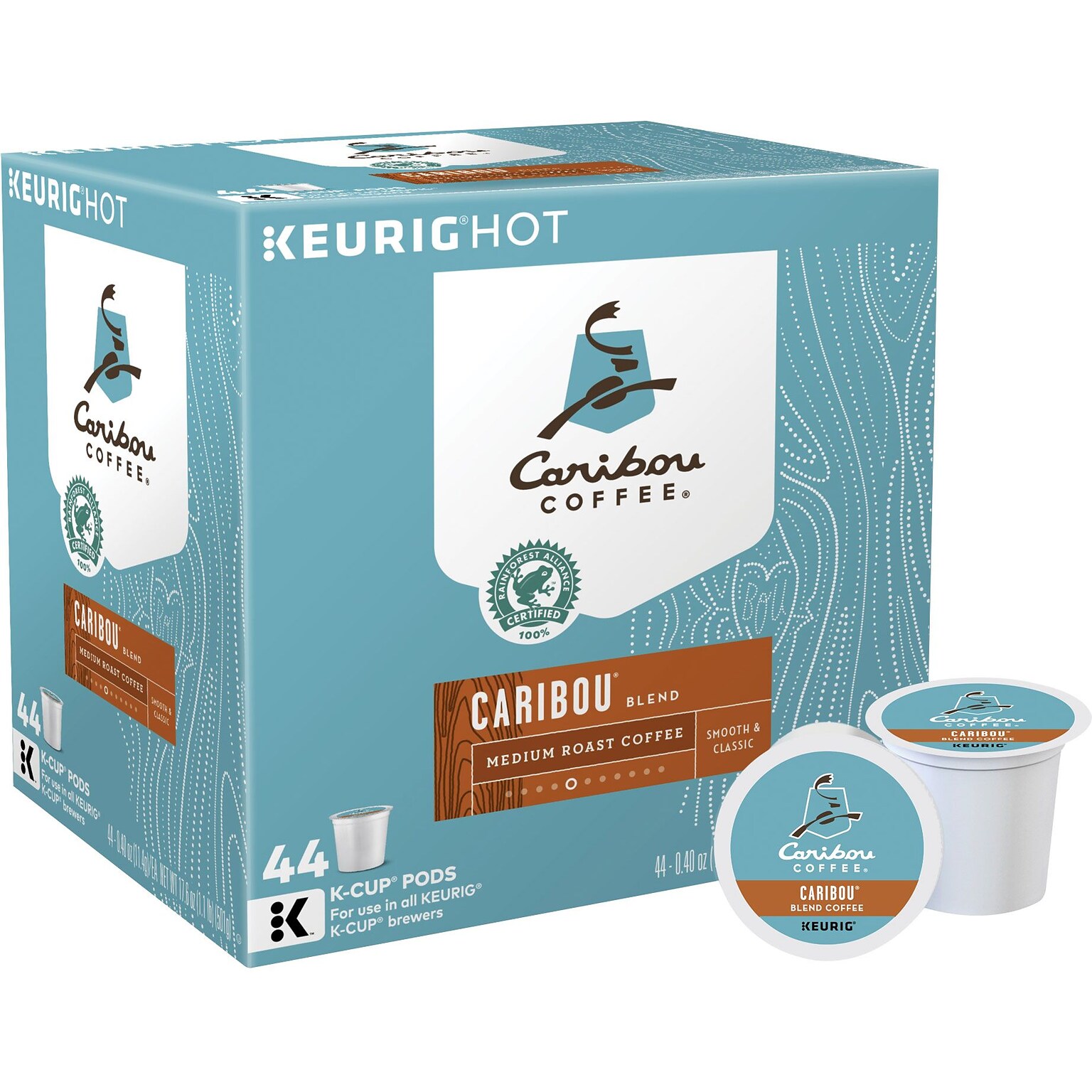 Caribou Blend Coffee Keurig® K-Cup® Pods, Medium Roast, 44/Box (357453)