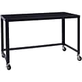 Space Solutions 48 Wide Metal Mobile Desk Workstation with Wheels, Black (21113)