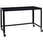 Space Solutions 48 Wide Metal Mobile Desk Workstation with Wheels, Black (21113)