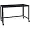 Space Solutions 48 Wide Metal Mobile Desk Workstation with Wheels, Black (21113)