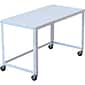 Space Solutions 48" Wide Metal Mobile Desk Workstation with Wheels, White (21114)