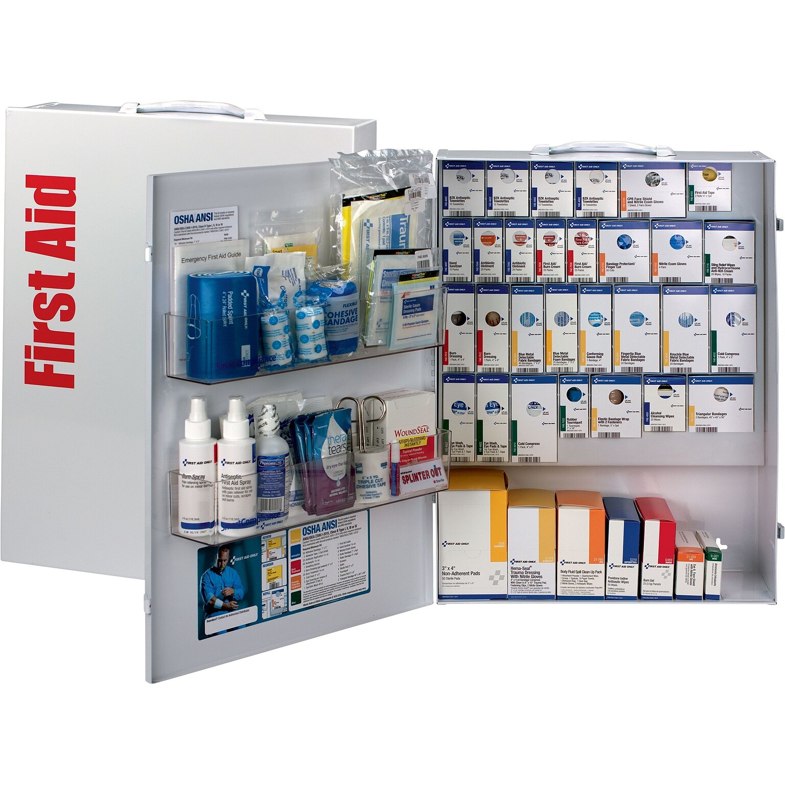 SmartCompliance XL Food Service First Aid Cabinet without Medications, ANSI Class B, 150 People, 785 Pieces (90831)