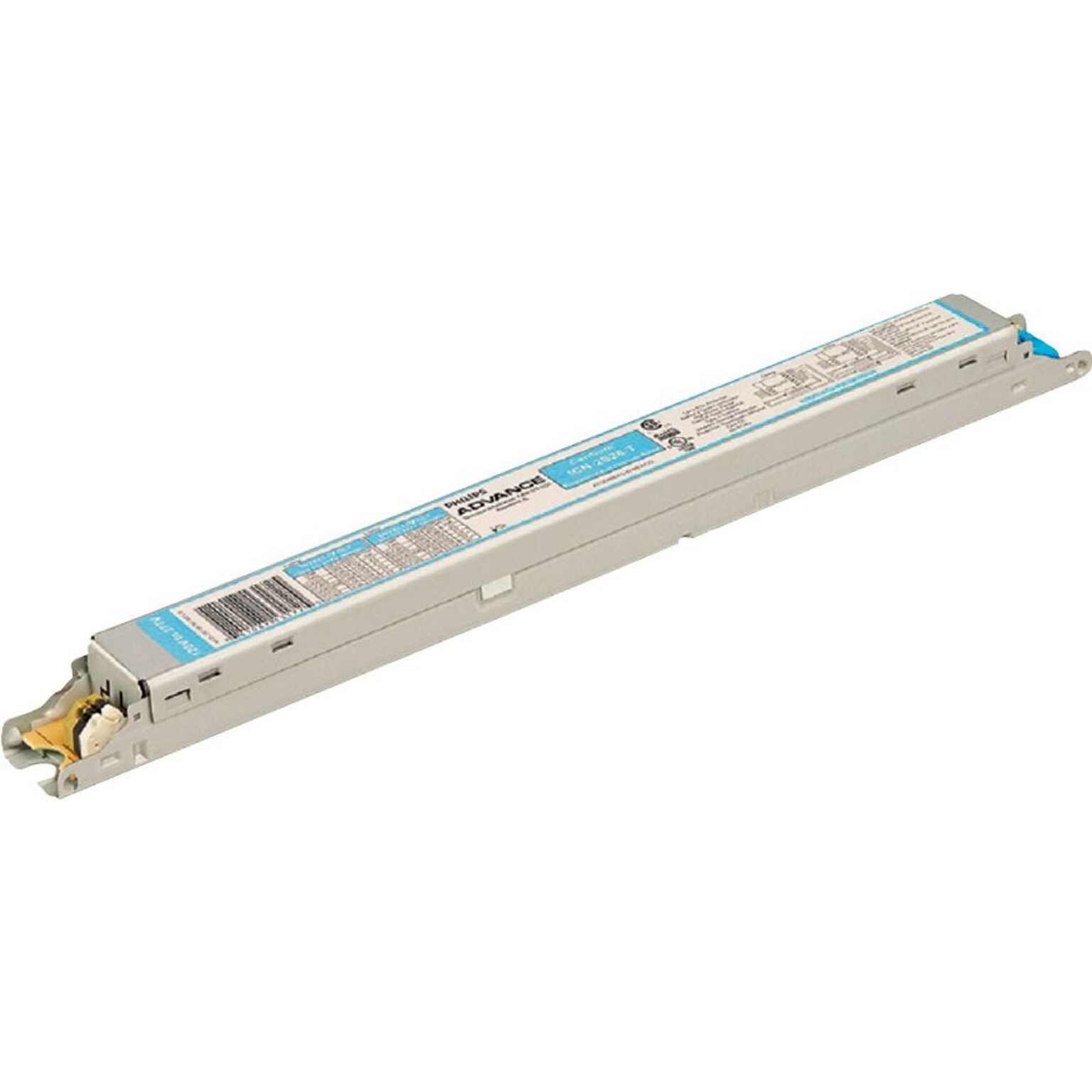 Philips Advance Fluorescent Ballast, 2 Lamp, 28 Watt, Long Enclosure, Program Start, 10/Pack (ICN2S28T35I)