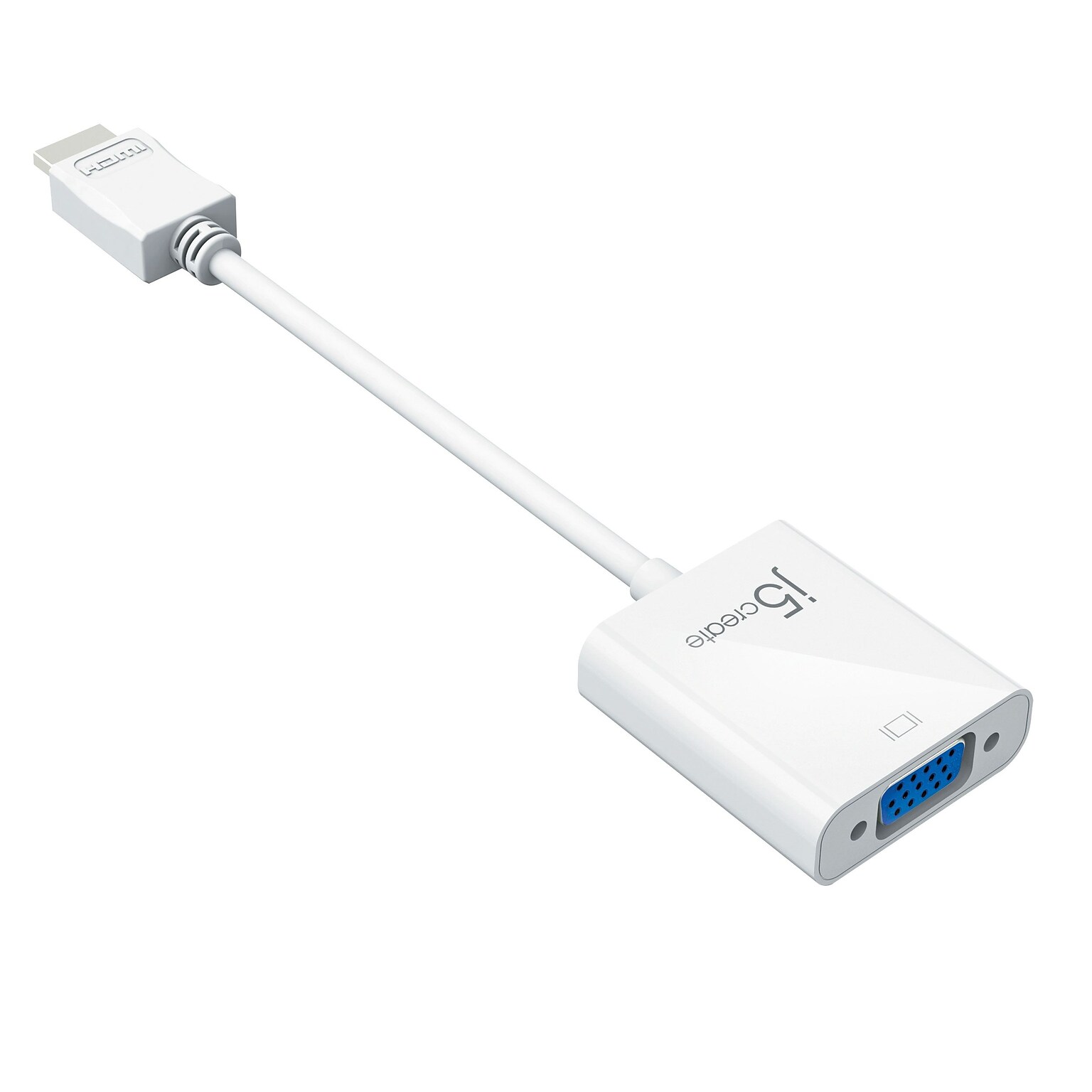 j5create HDMI to VGA Audio/Video Adapter, White (JDA213)