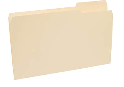 Quill Brand® 2-Ply File Folders, Assorted Tabs, 1/3-Cut, Legal Size, Manila, 100/Box (770137)