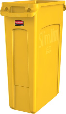 Rubbermaid Vented Slim Jim® Waste Container, 87.1L/23G, Yellow