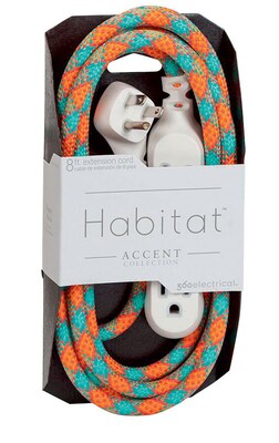 360 Electrical Habitat™ Braided Extension Cord (Accent)(8 - Poppy Fields)