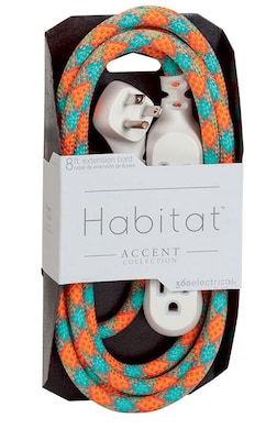 360 Electrical Habitat™ Braided Extension Cord (Accent)(8 - Poppy Fields)