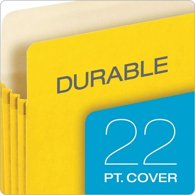 Pendaflex 10% Recycled Reinforced File Pocket, 5 1/4" Expansion, Letter Size, Yellow (2366396)