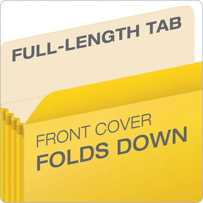 Pendaflex 10% Recycled Reinforced File Pocket, 5 1/4" Expansion, Letter Size, Yellow (2366396)