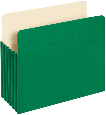 Pendaflex 10% Recycled Reinforced File Pocket, 5 1/4 Expansion, Letter Size, Green (2366397)