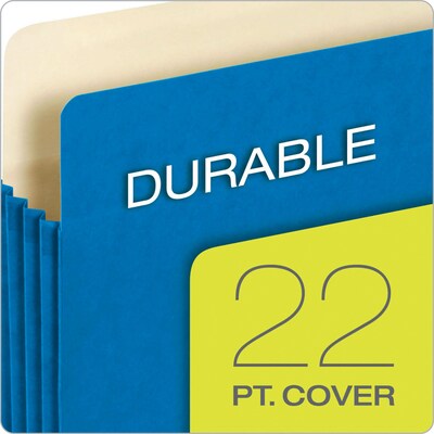 Pendaflex 10% Recycled Reinforced File Pocket, 5 1/4" Expansion, Letter Size, Blue (2371146)