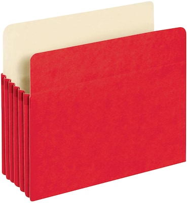 Pendaflex 10% Recycled Reinforced File Pocket, 5 1/4 Expansion, Letter Size, Red (2548672)