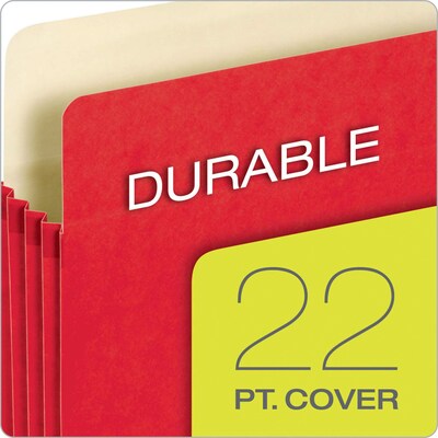 Pendaflex 10% Recycled Reinforced File Pocket, 5 1/4" Expansion, Letter Size, Red (2548672)