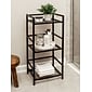 Flipshelf 3 Shelf Metal Shelving Unit, 30.5"H x 14.5"W x 12"D, Black (38702)