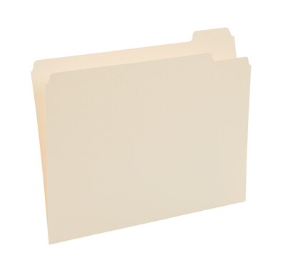 Pendaflex Essentials File Folder, Letter, 0.75" Expansion, 1/5 Tab Cut, Assorted Position Tab Location, 11 pt., Manila, 100/Box