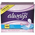 Always® Dailies Thin Liners, Regular, 120 Pads/Pack, 6 Packs/Carton