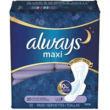 Always® Maxi Pads, Extra Heavy Overnight, 6 Packs/Carton