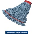 Rubbermaid® Swinger Loop Shrinkless Mop Heads, Cotton/Synthetic, Blue, Large, 6/Carton