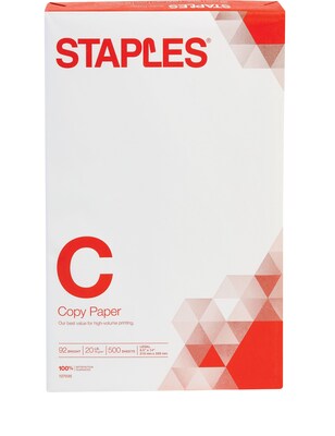 Copy Paper, 8 1/2" x 14", Ream