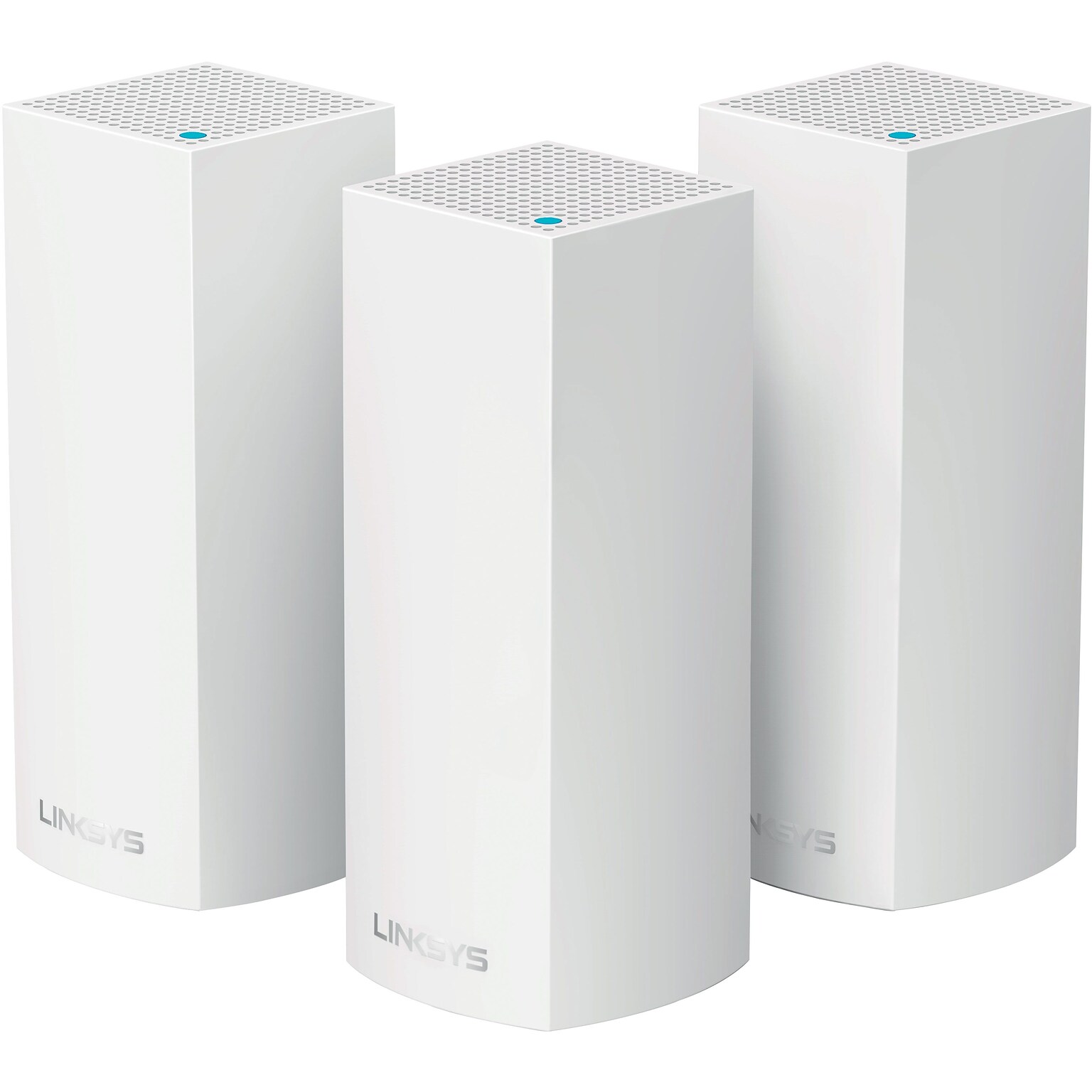 Linksys Velop Intelligent Whole Home Mesh AC2200 Tri-Band WiFi System, White, 3/Pack (WHW0303)