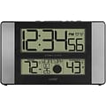 La Crosse Technology Atomic Digital Clock with Temperature and Moon Phase, Aluminum finish (513-1417