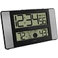 La Crosse Technology Atomic Digital Clock with Temperature and Moon Phase, Aluminum finish (513-1417AL)