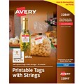 Avery® Printable Tags with Strings, White, 1-1/2 x 1-1/2, Pack of 200