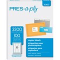 PRES-a-ply® 1 x 2.81 Laser Address Labels for Copiers, White, 100/Pack (30400)