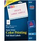 Avery Vibrant Color Printing Laser/Inkjet Shipping Labels, 8 1/2" x 11", White, 20 Labels/Pack (08255)