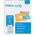 PRES-a-ply® 1 x 2.83 Laser Address Labels, Clear, 50/Pack (30620)