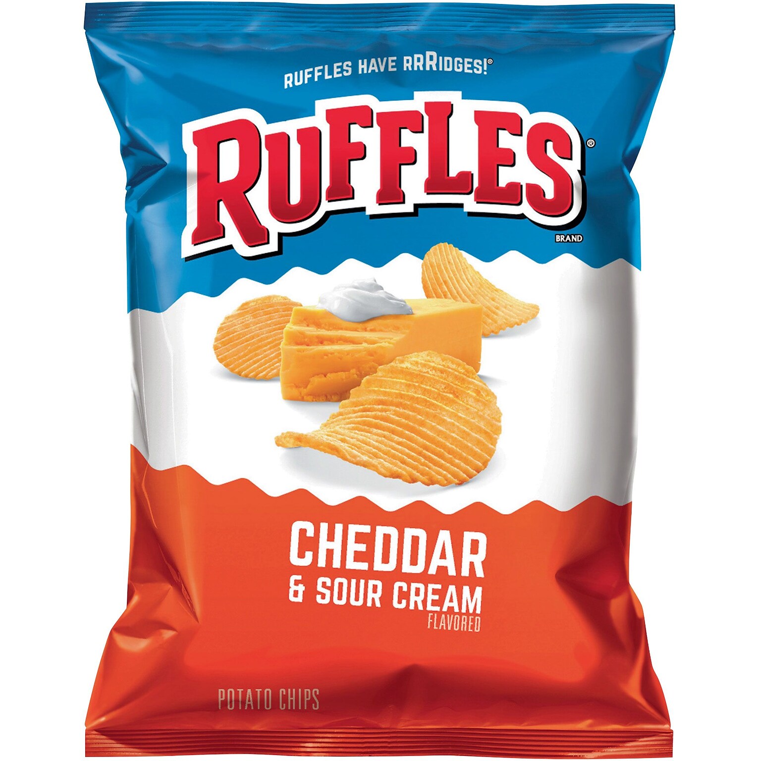 Ruffles® Cheddar & Sour Cream Potato Chips; 1.5 oz. Bags, 64 Bags/Box