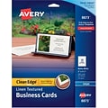 Avery Clean Edge Business Cards, 2 x 3 1/2, Linen Textured White, 200 Per Pack (8873)